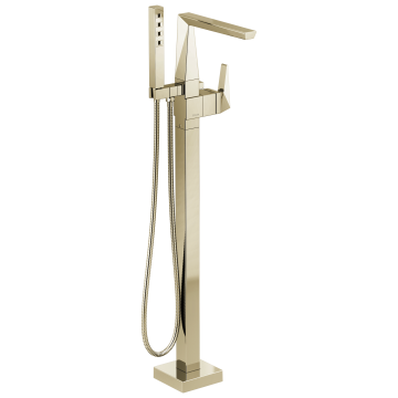 Trillian Grifería Tina Lumicoat Montaje al Suelo con Ducha de Mano Polished Nickel
