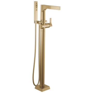 Zura Grifería Tina Montaje al Suelo con Ducha de Mano Champange Bronze