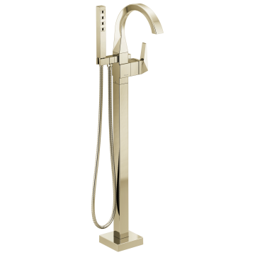 Trillian Grifería Tina Lumicoat Montaje al Suelo con Ducha de Mano Polished Nickel