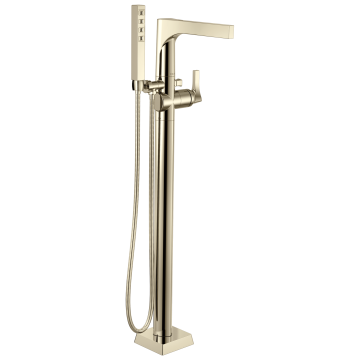 Zura Grifería Tina Montaje al Suelo con Ducha de Mano Polished Nickel