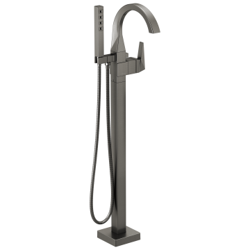 Trillian Grifería Tina Lumicoat Montaje al Suelo con Ducha de Mano Black Stainless